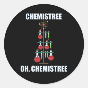 Oh Chemistree jul-kemi-forskarlärare Runt Klistermärke