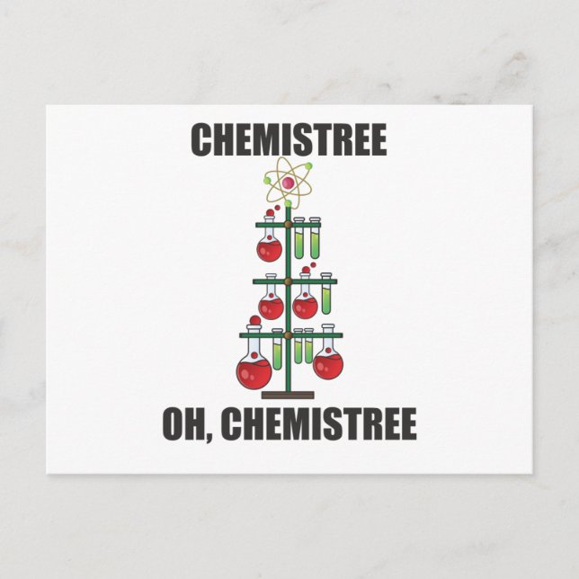 Oh Chemistree jul-kemi-forskarlärare Vykort (Framsida)