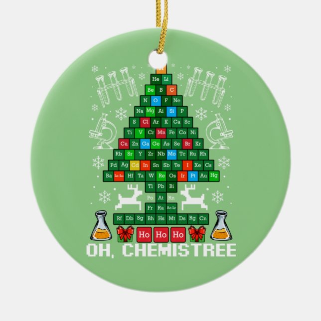 Oh Chemistree jul-kemi Science Periodic Julgransprydnad Keramik (Framsidan)