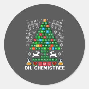 Oh Chemistree jul-kemi Science Periodic Runt Klistermärke