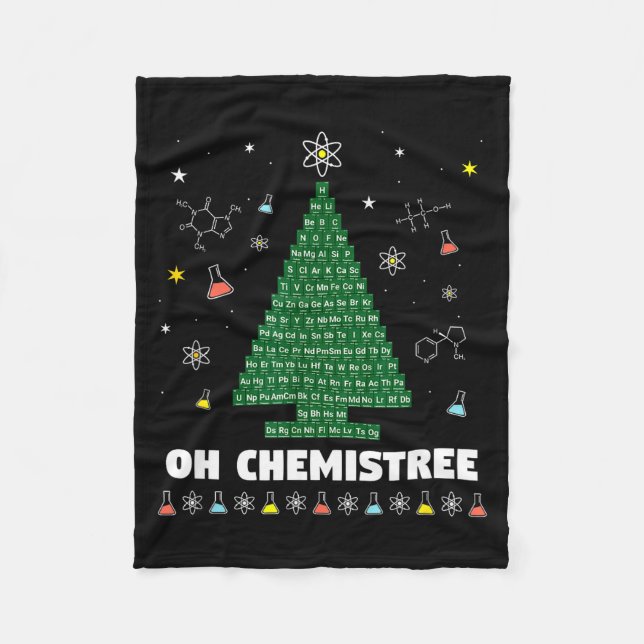 Oh Chemistree Periodic Table Chemistry Christmas T Fleecefilt (Framsidan)
