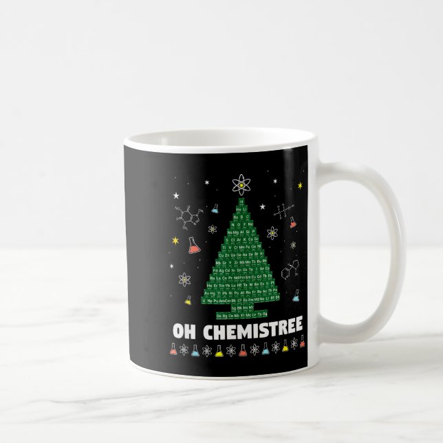 Oh Chemistree Periodic Table Chemistry Christmas T Kaffemugg (Höger)