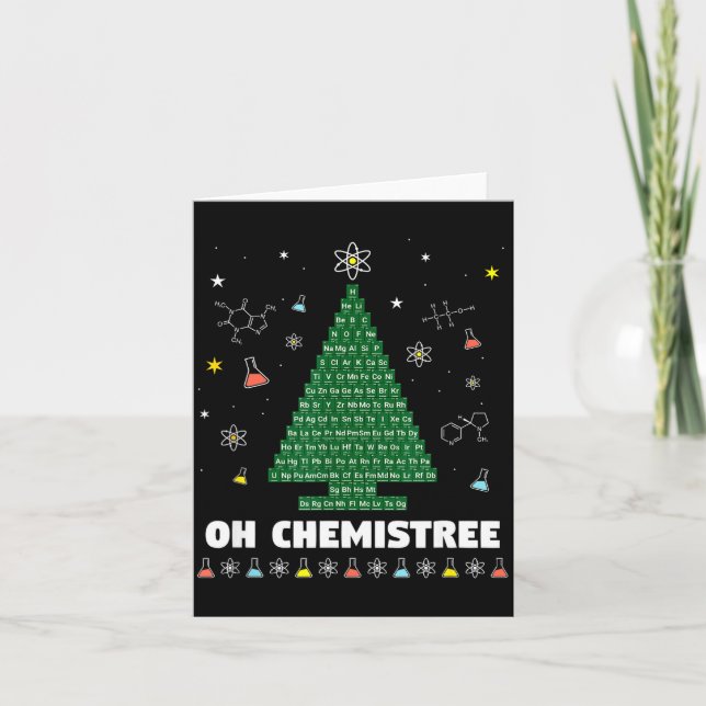 Oh Chemistree Periodic Table Chemistry Christmas T Kort (Framsida)