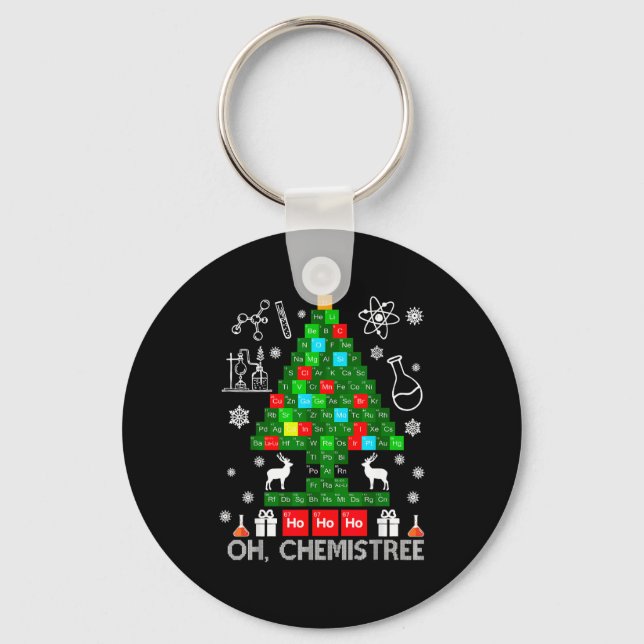 Oh Chemistree Scientist Chemical Christmas Xmas Te Nyckelring (Framsida)