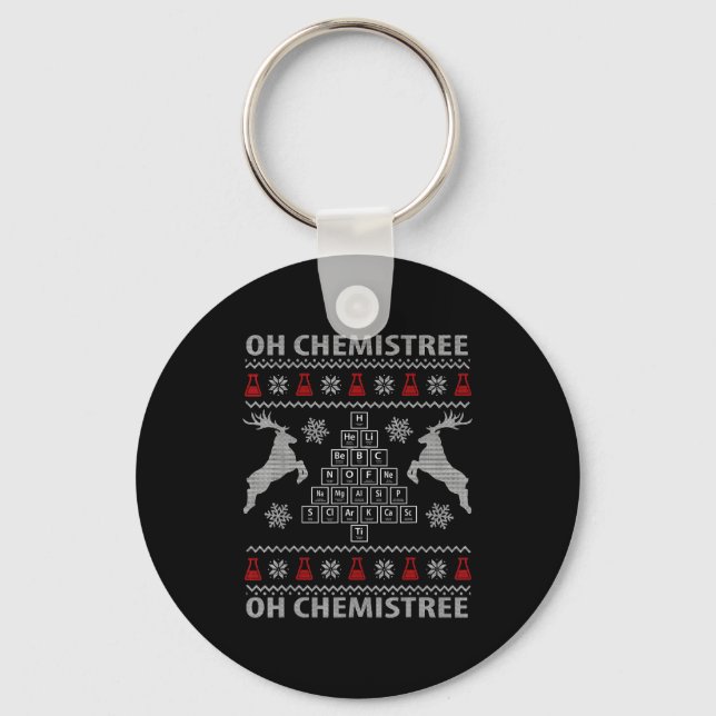 Oh Chemistree Ugly Christmas Sweater Science Stude Nyckelring (Framsida)