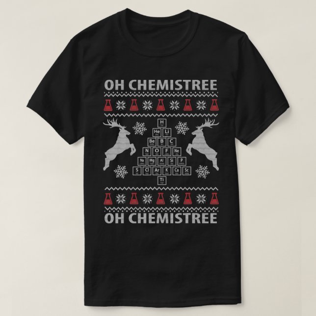 Oh Chemistree Ugly jul Sweater Science Stude T Shirt (Design framsida)