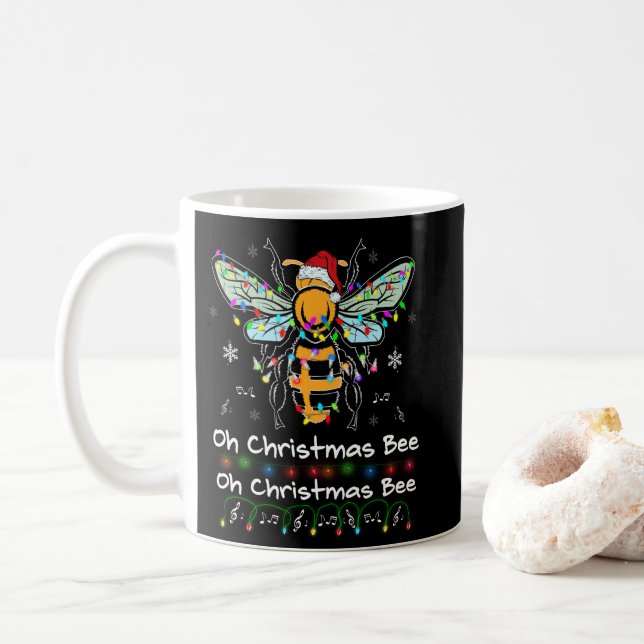 Oh Christmas Bee Bee Santa Hat Bee Light Christmas Kaffemugg (Med munk)