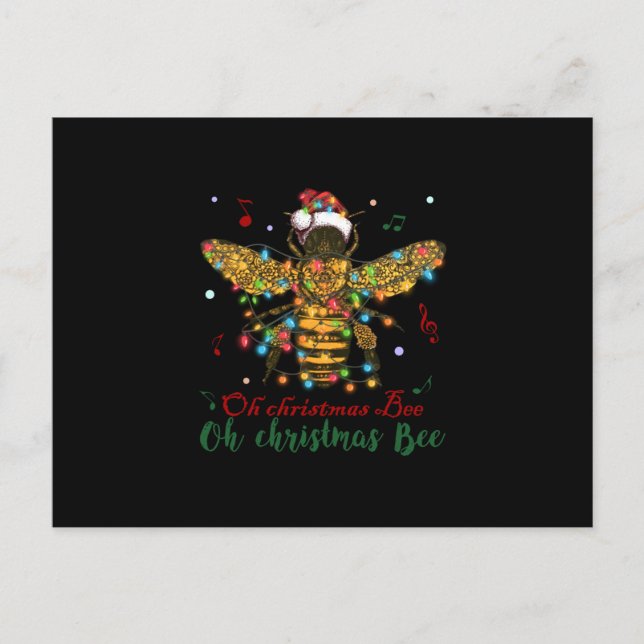 Oh Christmas Bee | Oh Christmas Bee Helg Vykort (Framsida)