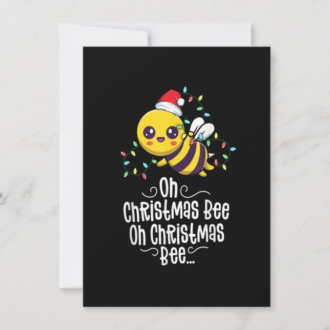 Oh Christmas Bee Xmas Family Holidays Kawaii Mom C Inbjudningar (Framsida)