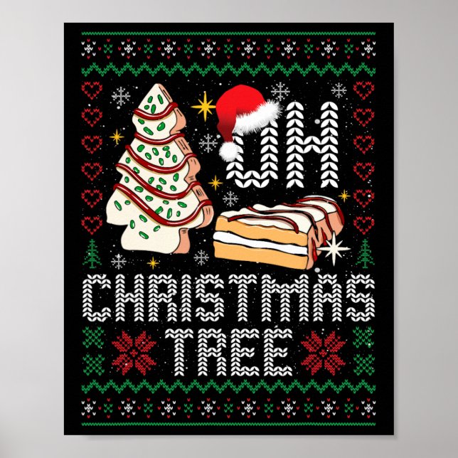 Oh Christmas Tree Cakes Debbie Becky Jen Cake Ugly Poster (Framsidan)