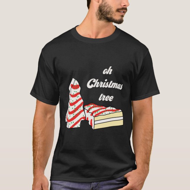 Oh Christmas Tree Cakes Debbie Funny Christmas Sna T Shirt (Framsida)
