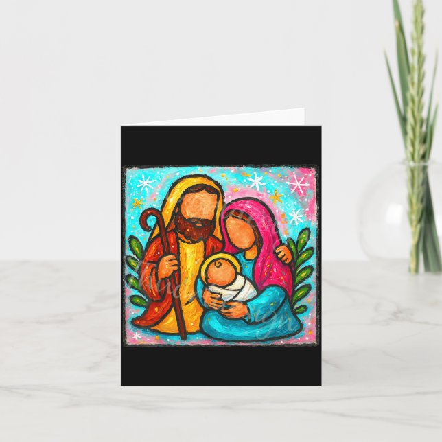Oh Come Let Us Adore Him Jesus Nativity Scene Chri Kort (Framsida)