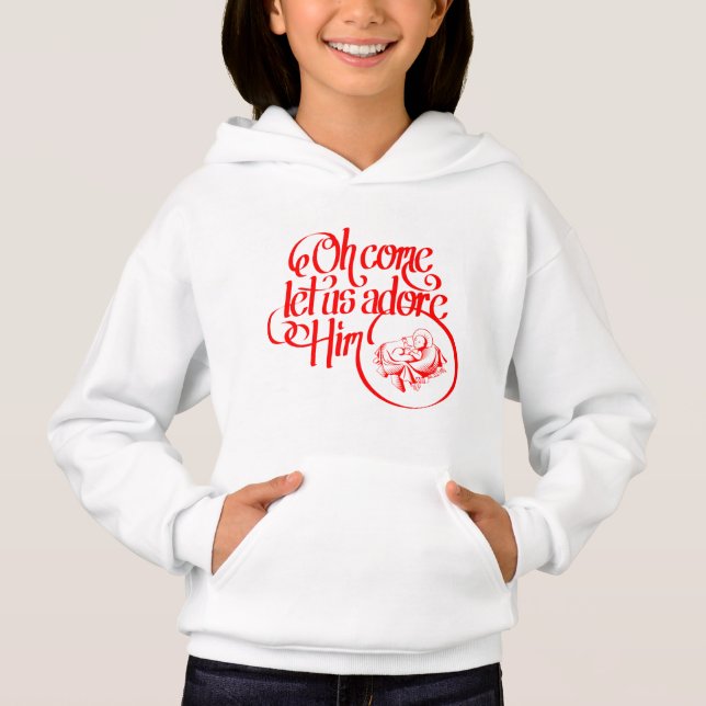 Oh come let us adore Him T Shirt (Framsida)