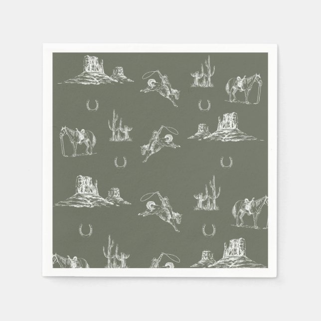 Oh Cowboy Cocktail Napkin Pappersservett (Framsidan)