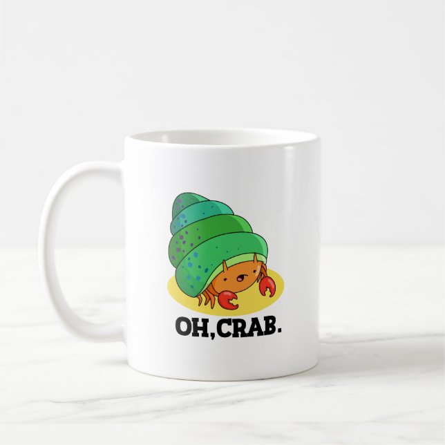Oh Crab Funny Crab Phrase Pun Kaffemugg (Vänster)