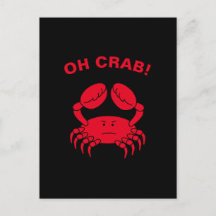 Oh Crab Funny Marine Life Sea Animal Crabby Pun Vykort