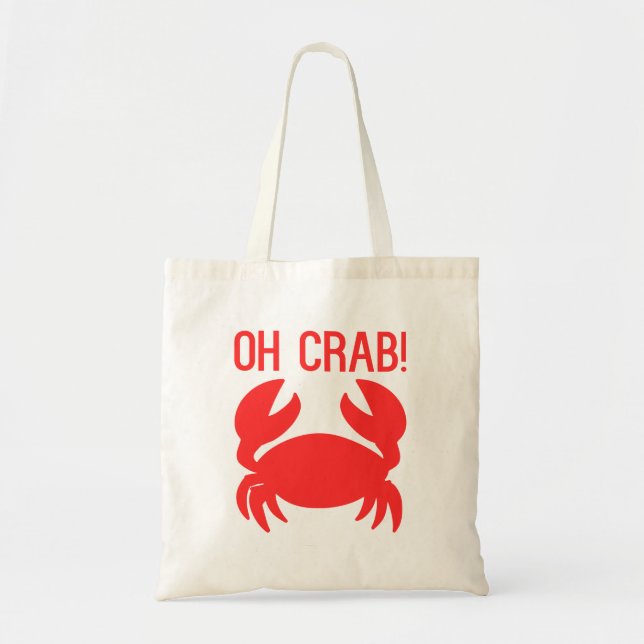 Oh Crab Tote Bag Tygkasse (Framsidan)