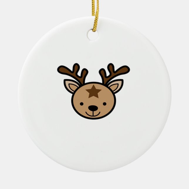 Oh Cute Deer Minimal Design Julgransprydnad Keramik (Framsidan)
