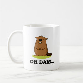 Oh Dam Funny Beaver Pun Kaffemugg