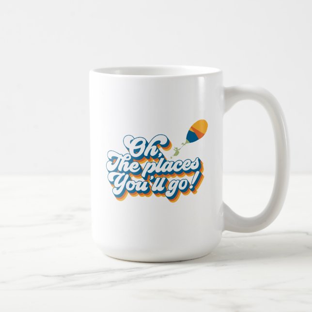 Oh, de platser du kommer att gå! Citat med ballong Kaffemugg (Höger)