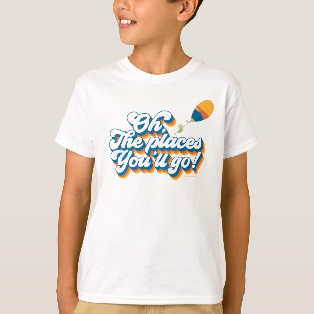 Oh, de platser du kommer att gå! Citat med ballong T Shirt (Framsida)