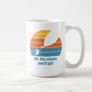 Oh, de platser du kommer att hamna! Retro solnedgå Kaffemugg