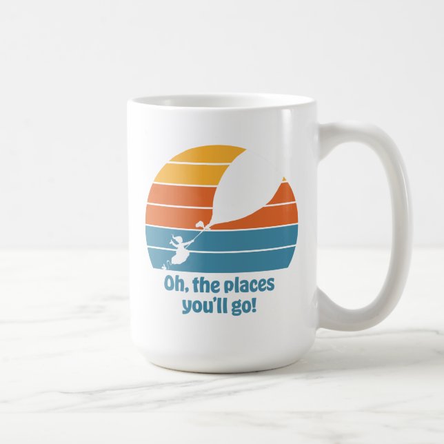 Oh, de platser du kommer att hamna! Retro solnedgå Kaffemugg (Höger)