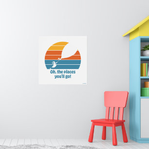 Oh, de platser du kommer att hamna! Retro solnedgå Poster