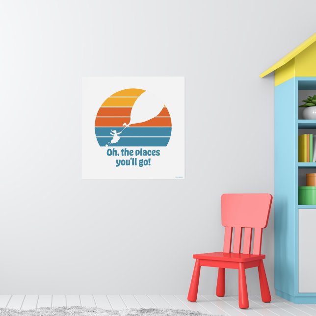 Oh, de platser du kommer att hamna! Retro solnedgå Poster (Barnkammare 1)