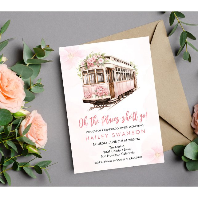 Oh, de platser hon kommer att besöka Inbjudan (Skapare uppladdad)