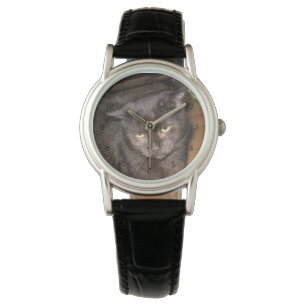 Oh de sovrumögon, svart katt armbandsur