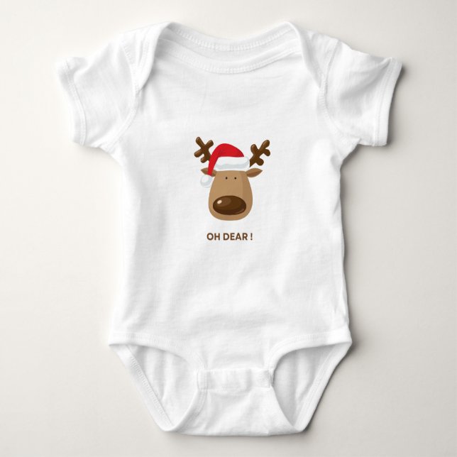 Oh Dear! Funny Reindeer Christmas Pun Holiday Gift T Shirt (Framsida)