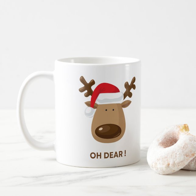 Oh Dear Funny Reindeer Holiday for families  Kaffemugg (Med munk)