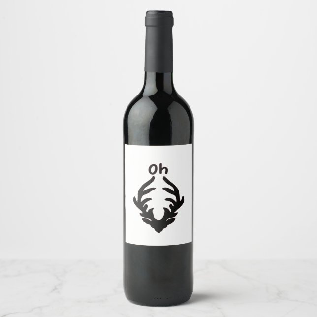 Oh Deer Artistic Clean Style  Vinflaska Etikett (Framsida)