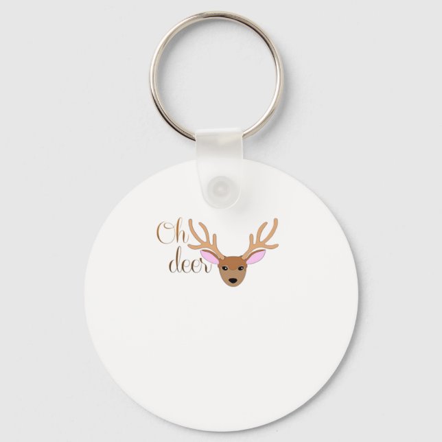 Oh Deer Artistic Style Keychain Nyckelring (Framsida)