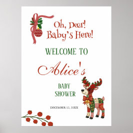 Oh, Deer! Baby’s Here! – Christmas Baby Shower Poster