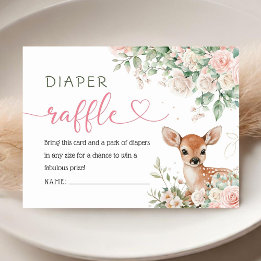 Oh Deer Baby Shower Blöja Lotteri Tilläggskort
