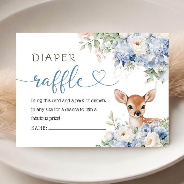 Oh Deer Baby Shower Boy Diaper Raffle  Tilläggskort (Skapare uppladdad)