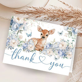Oh Deer Baby Shower Boy Folded Thank You Card Tack Kort