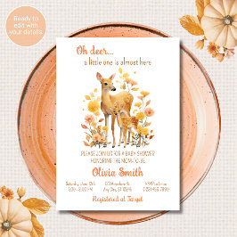 Oh Deer Baby Shower Inbjudan Hösttema