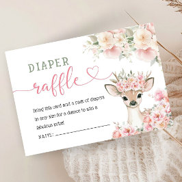 Oh Deer Baby Shower Pink Diaper Raffle  Tilläggskort