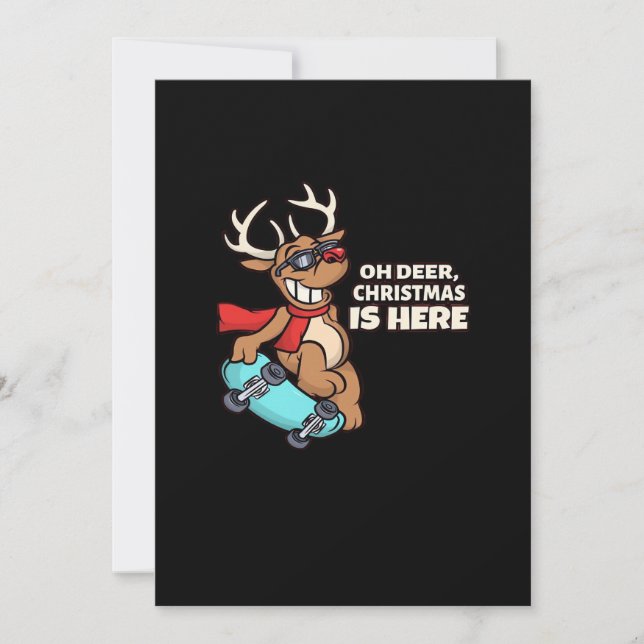 Oh Deer Christmas Celebration Holiday Design Julkort (Framsida)