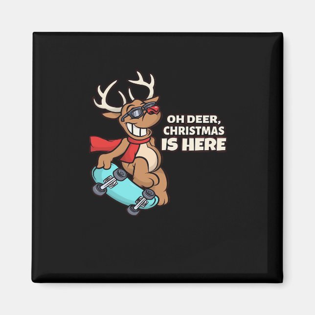 Oh Deer Christmas Celebration Holiday Design  Magnet (Framsidan)
