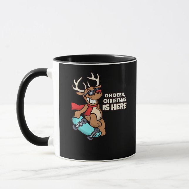 Oh Deer Christmas Celebration Holiday Design Mugg (Vänster)