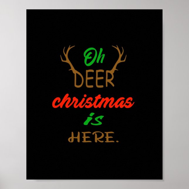 Oh Deer Christmas Celebration Holiday Design Poster (Framsidan)