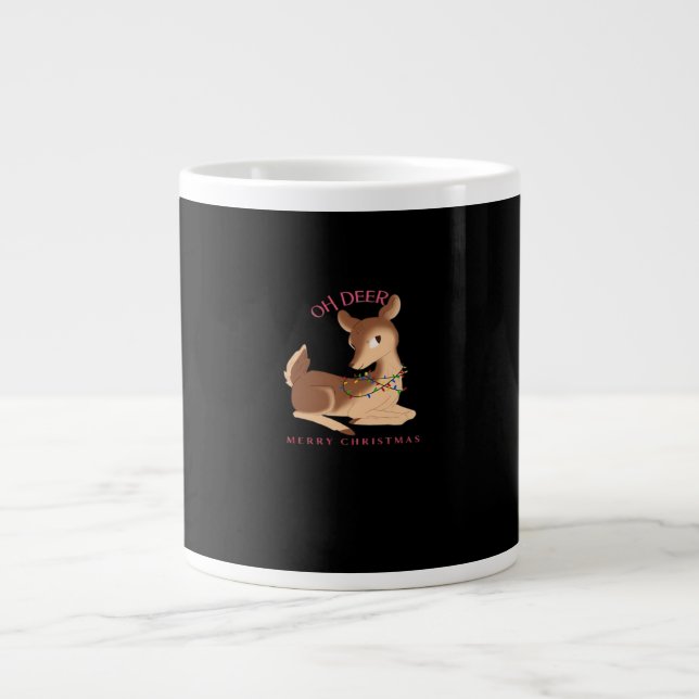 Oh Deer Christmas Modern Design  Jumbo Mugg (Framsidan)