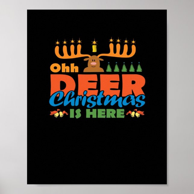 Oh Deer Christmas Too Classic Holiday Style  Poster (Framsidan)