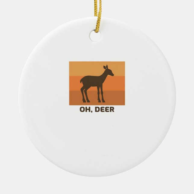 Oh Deer Classic Simple Design Julgransprydnad Keramik (Framsidan)