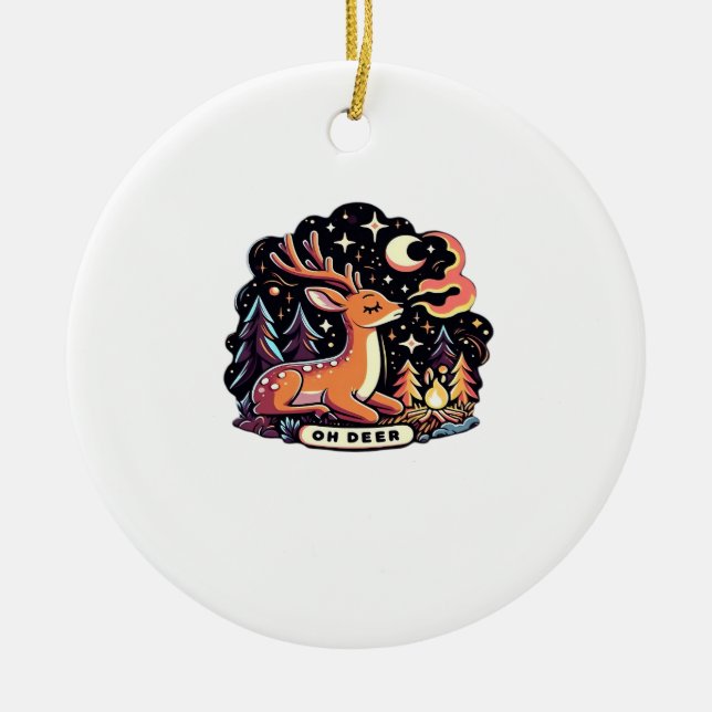 Oh Deer Contemporary Graphic Vibe Julgransprydnad Keramik (Framsidan)