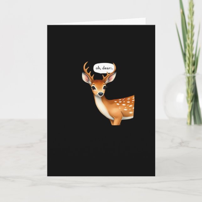 Oh Deer Cute Punny Deer Saying Whimsical Quote Kort (Framsida)